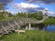 Олонец. Висячий деревянный мост