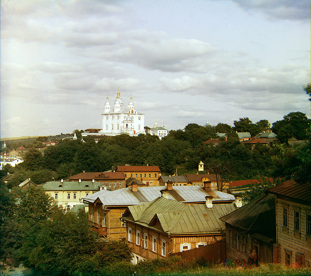 Смоленск. Кафедральный Успенский собор с Казанской горы. 1912 год.