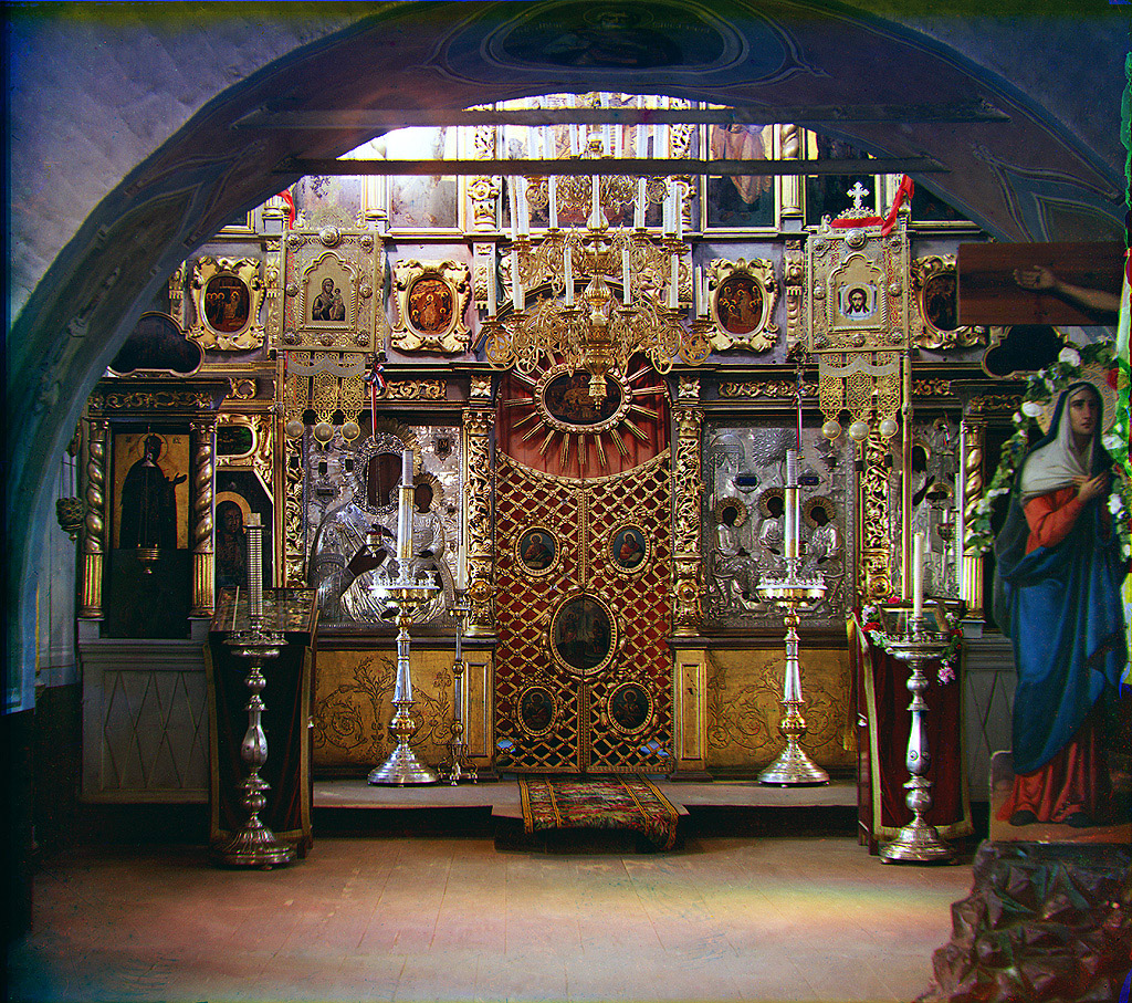 Можайск. Иконостас в Бородинской церкви. Бородино. 1911 год.
