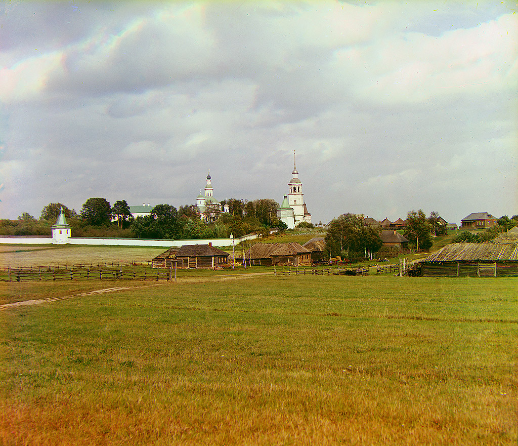 Можайск. Общий вид Колочского монастыря. Бородино. 1911 год.