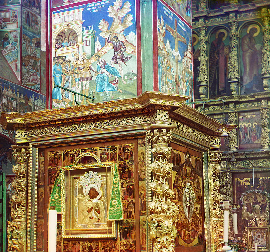Ярославль. Фреска на колонке в церкви Иоанна Златоуста. 1911 год.