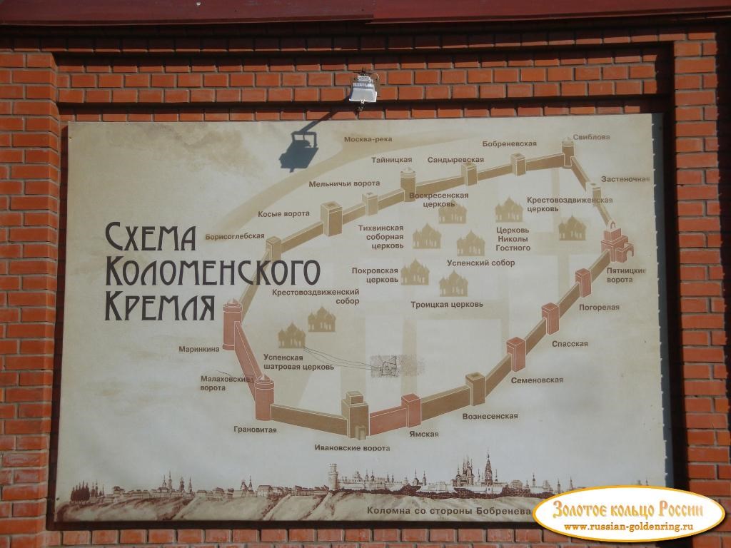 Коломенский Кремль. Схема кремля