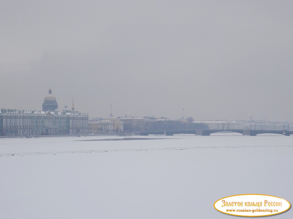 Петропавловская крепость. Зимний Петербург (вид с Невской панорамы)