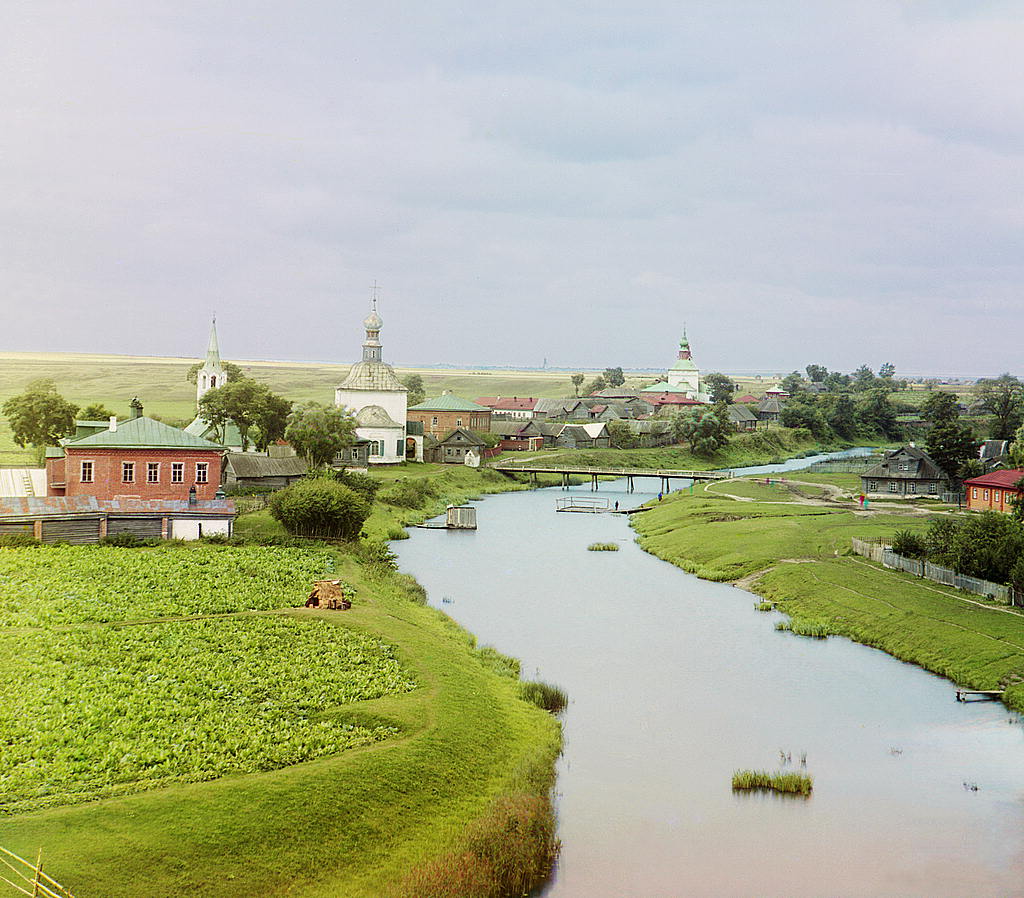 Суздаль. Вид на Суздаль по р. Каменке. 1912 год.